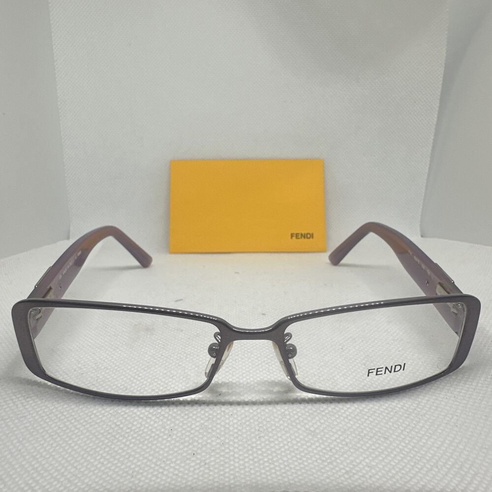 Fendi F747 639 Eyeglasses Frames Red Metal Rectangular Tortoise 51-15-135 Italy